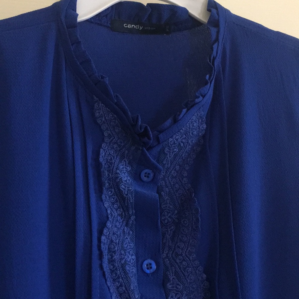 Blue Button Blouse - Picture 3 of 3
